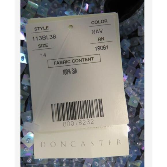 Doncaster Vintage Sequin Top Silk Blue Mermaid Vibes Size 14 - New with tags - Picture 4 of 4